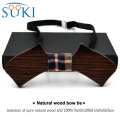 Hot selling butterfly shape wood bow ties with denim fabric